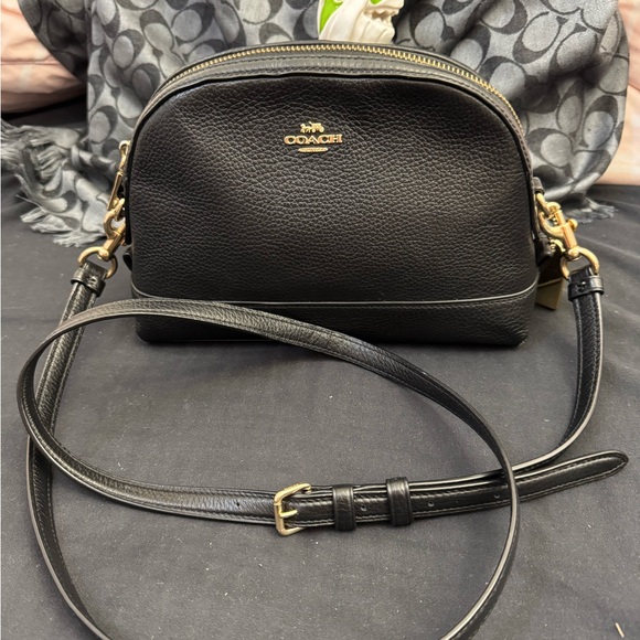 Coach Black Pebbled Leather Crossbody Bag - Picture 1 of 8